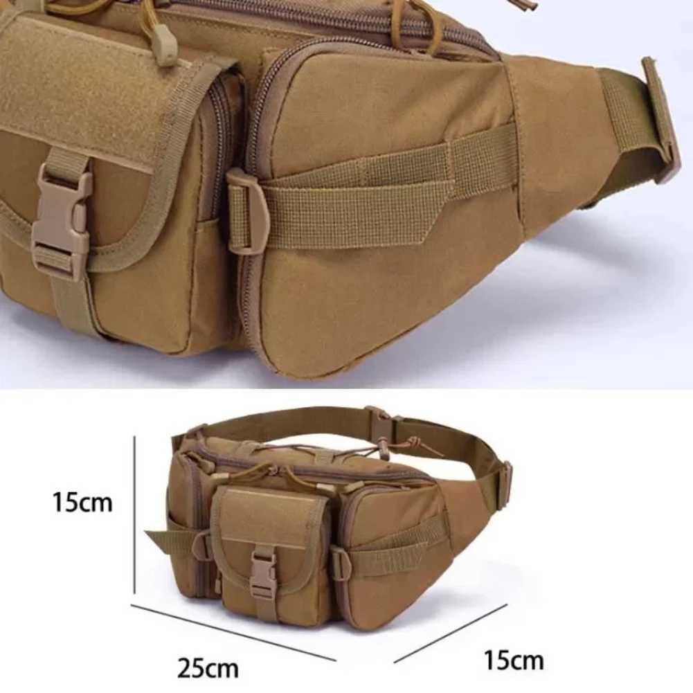 Men Tactical Waist Bag Nylon Fanny Pack Travel Hip Belt Bum Sports Bag Outdoor Cycling Travel Waistpack Pouch Belt Bag CampingT251126