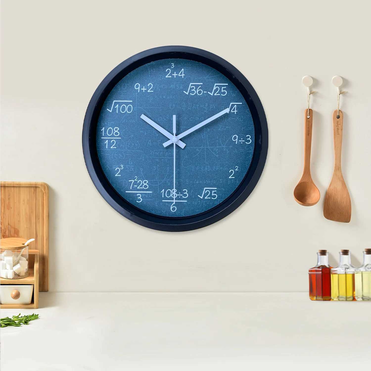 Mathematical formula Design wall clock childrens instructional clock learning wall clock home mute clock room decoration C251126