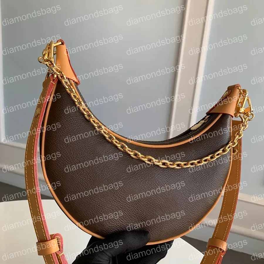 Designer Bag Loop Croissant bag shoulder hobo designer Purse Black Cosmetic half-moon baguette underarm Handbag crossbody Metal Chain Collection Women Bag