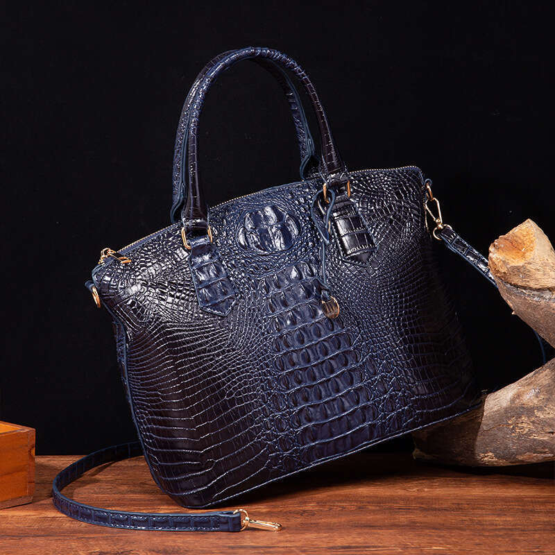 European, American, Middle Eastern Handheld Crossbody Retro Women's Bag with Multi Color Crocodile Pattern Brahmin 2025 Style Versatile New Trend