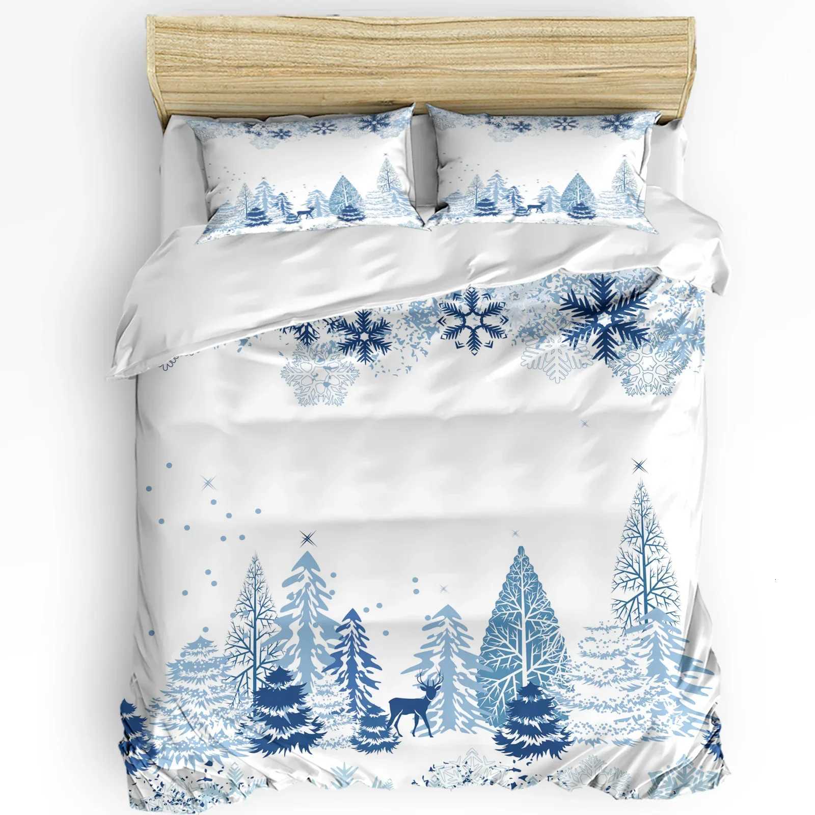 Christmas Christmas Winter Snowflake Arbor Elk Duvet Cover Bed Bedding Set Home Quilt Cover Pillowcases Bedroom Bedding Set No Sheet Y251126