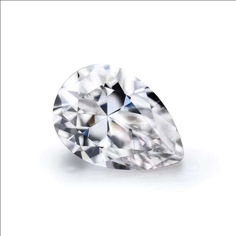 White Pear-shaped Brilliant Cut Laboratory-grown Synthetic Diamond 1.0 Carat Color DEF Loose Stone Moissanite