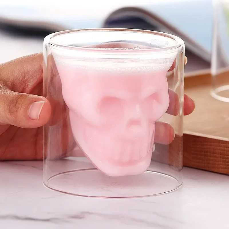 Lead Free Glass Creative Skull Cup Capacity Beer Cups Tea Mug Cocktail Wine Heat Resistant Coffee Mugs For Gift Wholesale C251126