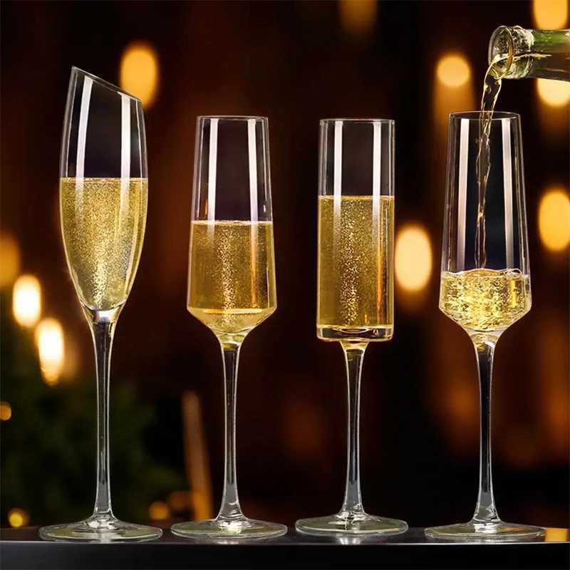 High-value Champagne Glass Cups Sparkling Wine Glass Goblet ic Champagne Glasses Cups Glass Cup Wedding Party Accessories C251126