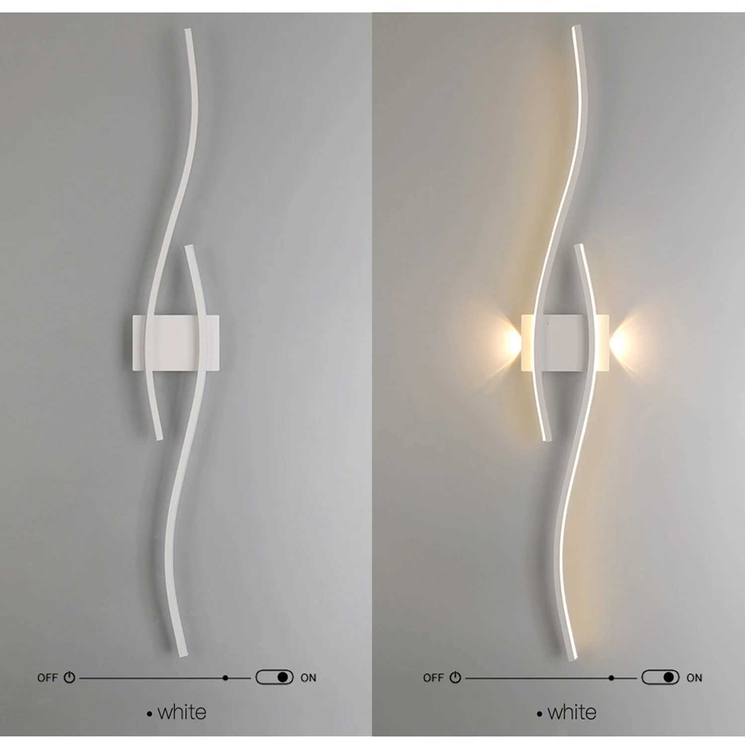 LED Wall Lamp Modern Home Room Decoration Wall Light Bedroom Bedside Living Room Tv Background Long-Strip Interior Wall Sconces M251126