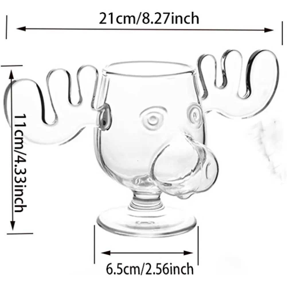 240ml 8oz Elk Wine Glass Cocktail Juice Cup Reindeer Mug Wine Beer Water Milk Whiskey Glasses Drinkware Shot Cups Christmas Gift C251126