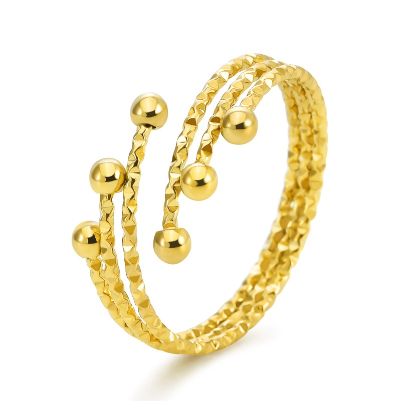 New elastic opening Three-layer stainless steel transfer bead ring High quality gold designer diamond ring rings designer for women engagement men lov - view 5