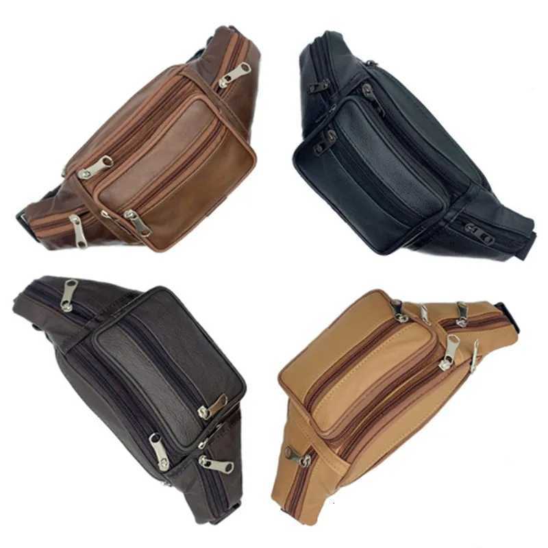 Genuine Leather Waist Bag men Waist Pack Waist Bag Funny Pack Belt Bag Men Chain Waist Bag For Phone PouchT251126