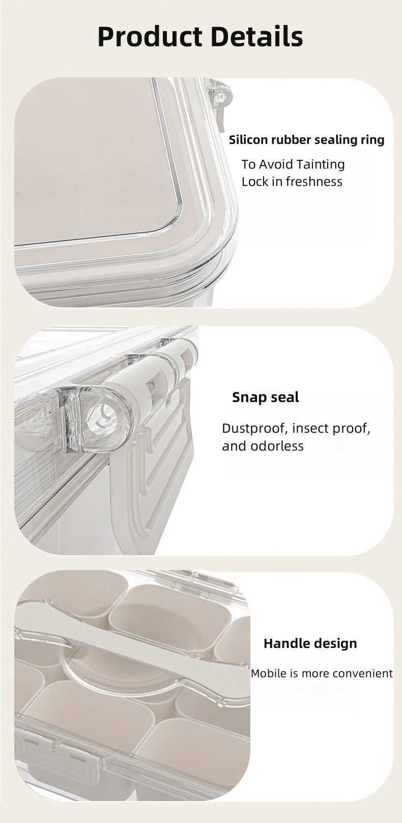 Refrigerator Storage Box 4/9 Grid Food Transparent Meat Vegetable Fruit Storage Box FridgeSeasoning Onion Ginger Storage Box Y251126