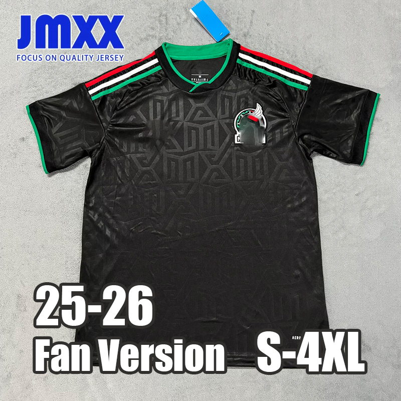 XXXL 4XL JMXX 25 26 Mexico Soccer Jersey Black Pre Match Training Special Mens jerseys Football Man Shirt 2025 Fan Version