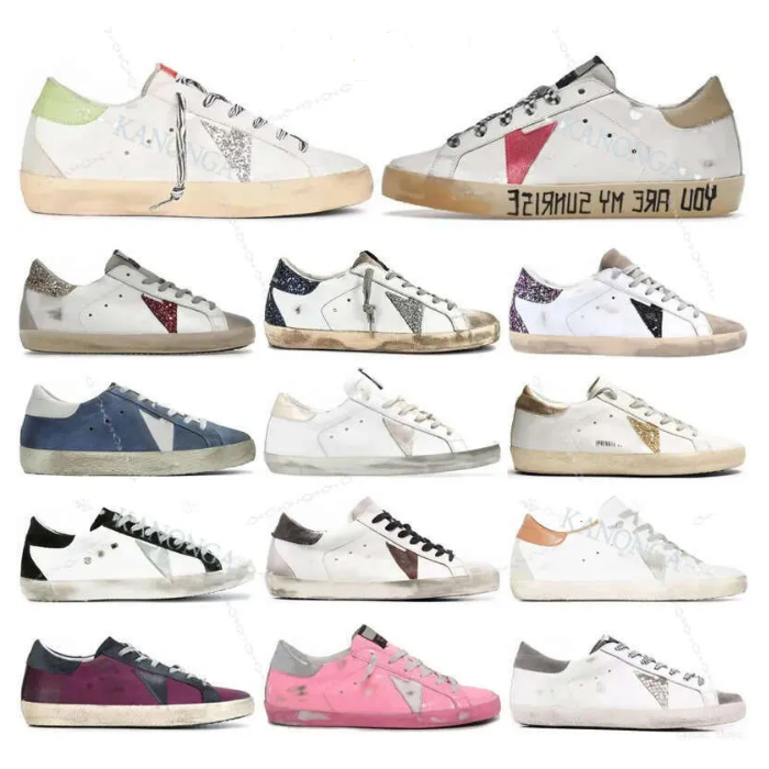 Italy Golden Super Star Sneakers Women Casual Shoes Classic White Do-Old Dirty Designer Man Baskets Shoe Shiny Details With Gold