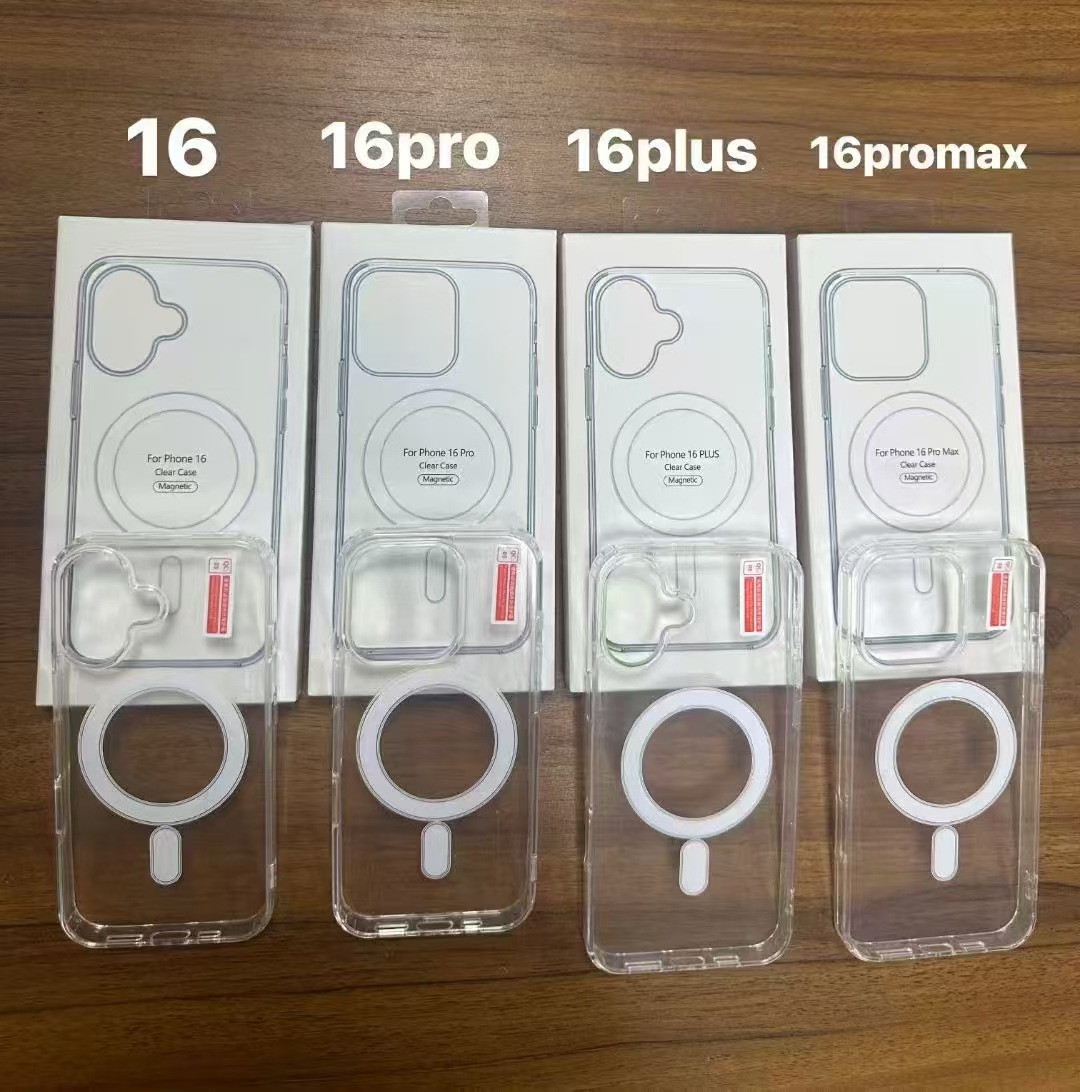 iPhone17 compatible with Apple 16Pro acrylic transparent magnetic phone case, 15 cross-border, 17Air, shock-resistant, bestseller