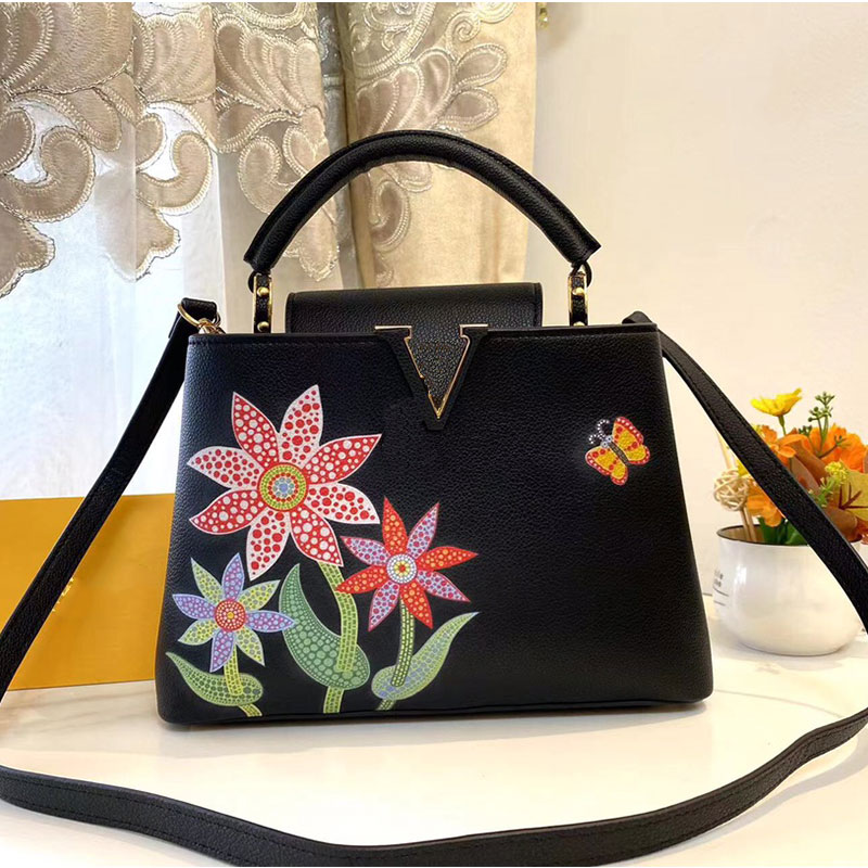 Luxurious Capucines handbag women's bag designer bag crossbody bag fashionable and versatile high-quality leather wallet men's bag shoulder bag 27cm