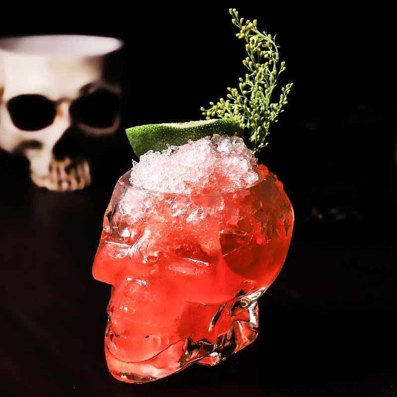 Skull Head Designed Clear Glass Cup Beer Cocktail Red Wine Cups Heat Resistant Tea Coffee Mugs Bar Whiskey Drinkware For Gift C251126
