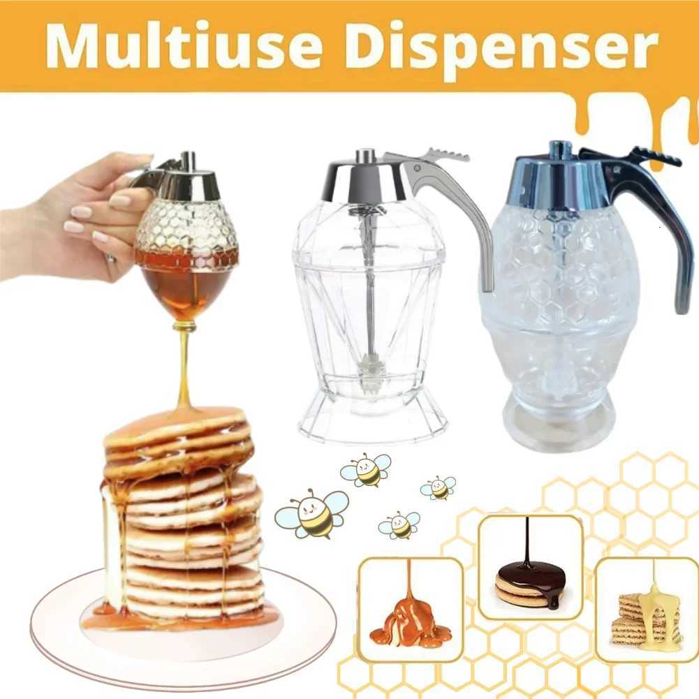 No Drip Stand Honey Dispenser Pourer Dispenser with Stand Honey Jar Container Storage Juice Syrup Cup Bee Drip Dispenser Kettle Y251126