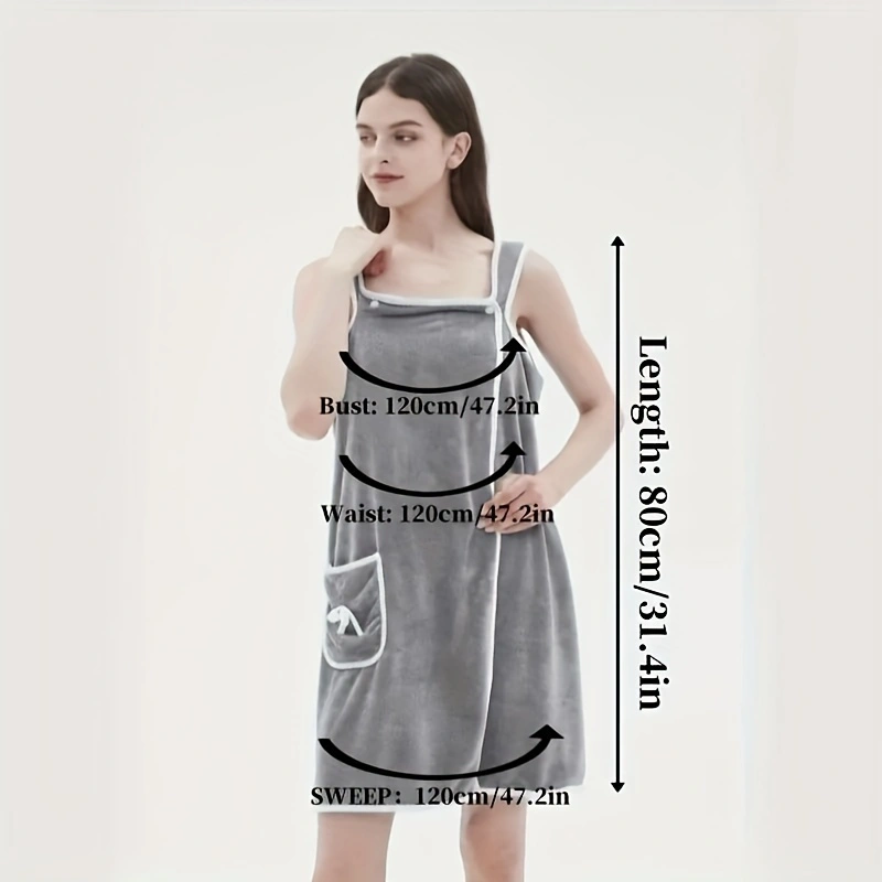 1pc Wearable Bath Towel, Bowknot Coral Velvet Bath Skirt For Adults, Water Absorption, Quick Drying, Bath Towel, No Hair Loss, Bath Supplies