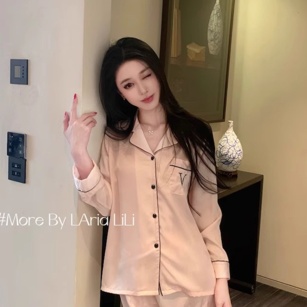 Women Pajama Set Embroidery Long Sleeve Tops with Long Pants 2 Piece Set Pj Victorian Pajama Style Sleepwear Pijama Loungewear250222