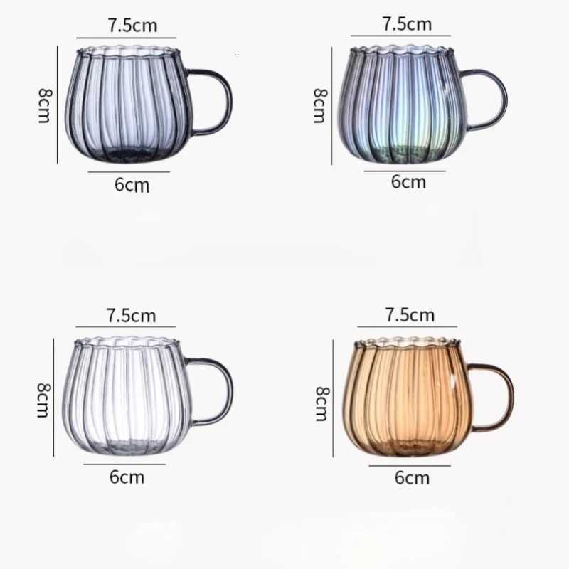 400ml Pumpkin Shaped Glass Cups High Borosilicate Glass Coffee Tea Drinks Dessert Breakfast Glasses For Juice Milk Tea Drinkware C251126