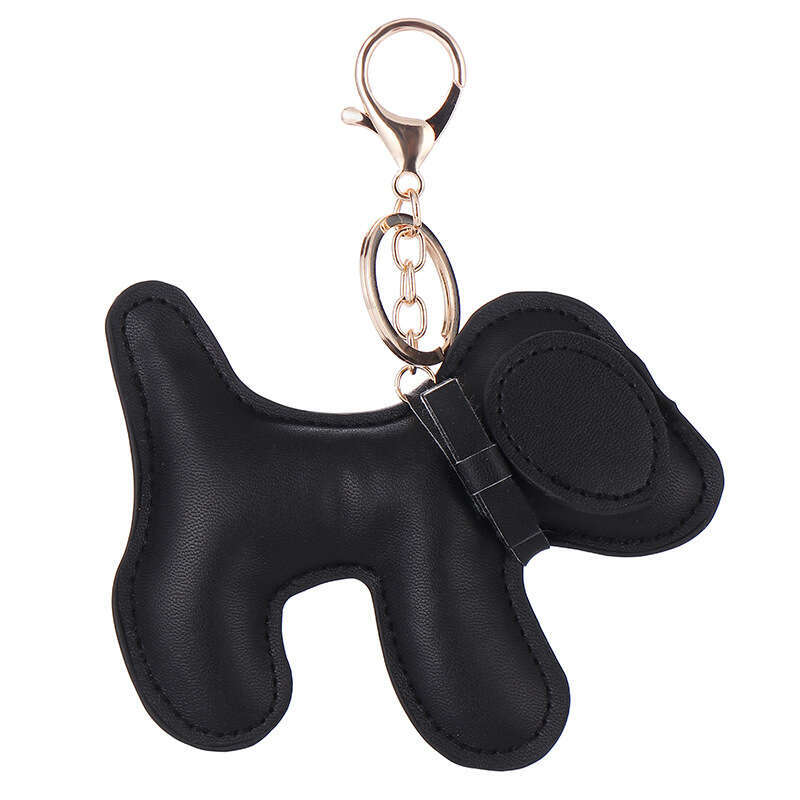 designer Creative Puppy Faux Leather Cute Dog Keychain Multicolor Bag Pendant Wholesale