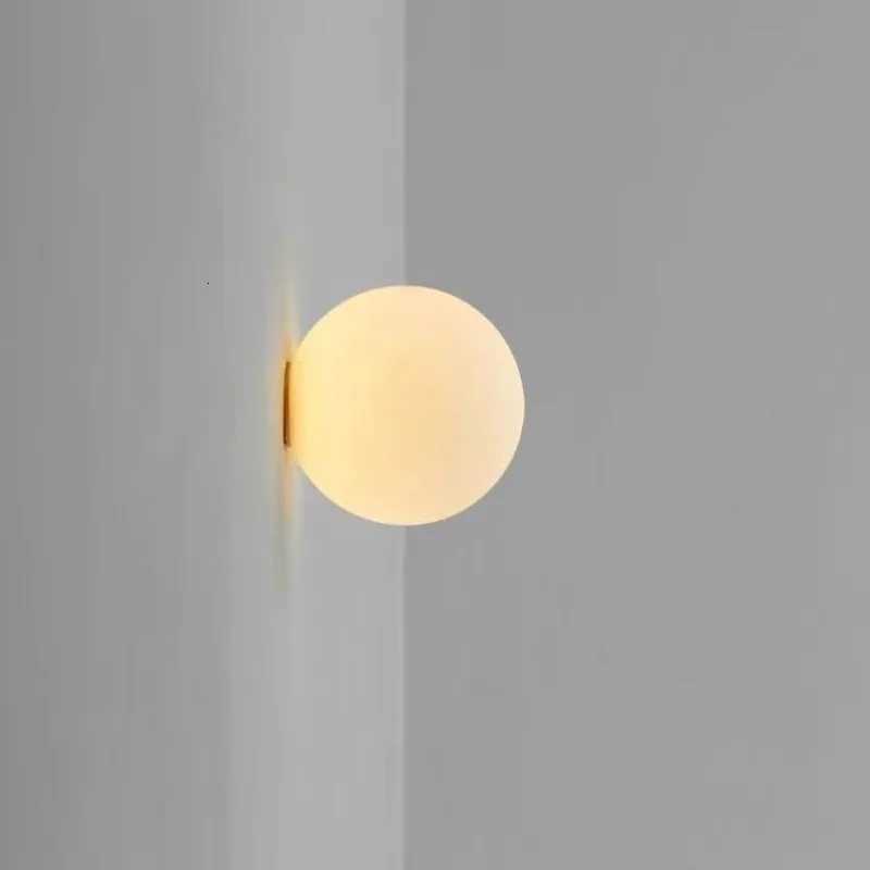 Glass Ball Wall Lamp LED Lights Modern Bedroom Bedside Round Glass Light for Living Room Decor Aisle Bathroom Minimalist Sconce M251126