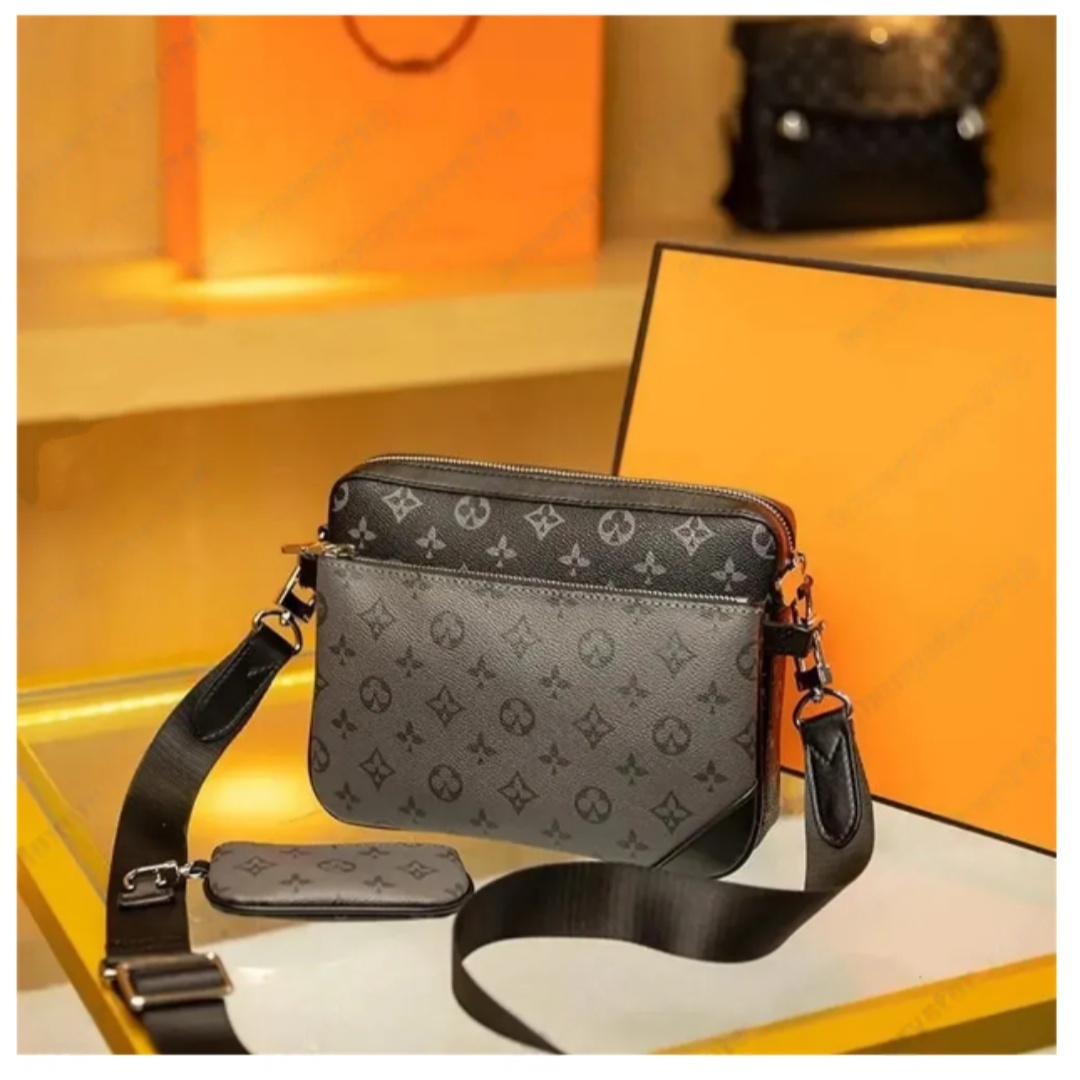 2025 TOP Handbags Women Men Leather TRIO Messenger Bags Shoulder Make up Bag Designer Tote Man's designer bags