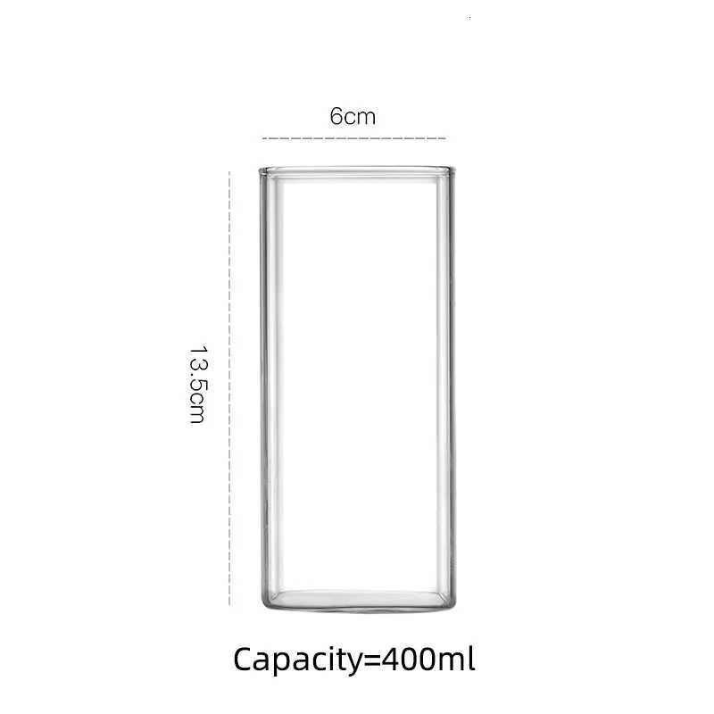 Creative Square Glass Transparent Cold Drink Large Capacity Iced Coffee Milk Tea Drinking Red Wine Beer C251126