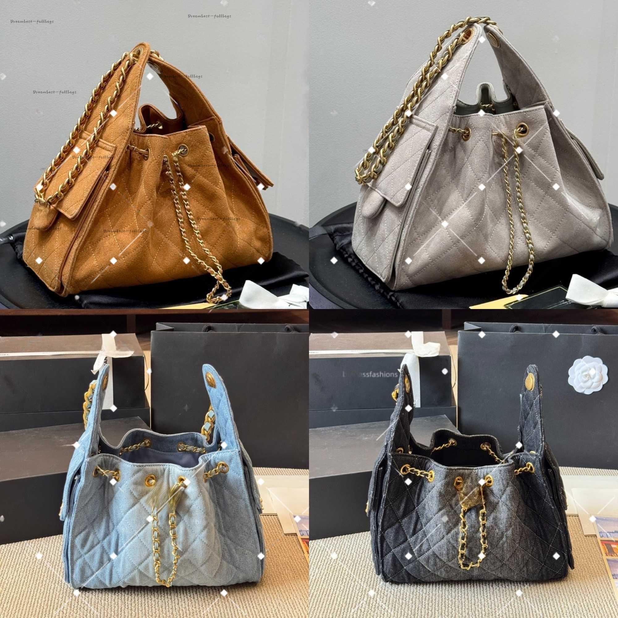 Evening Bags Designer shoulder diamond check long chain fashion bucket crossbody bag Big homeless person 25 suede leather grey casual luxury brand Medium hobo