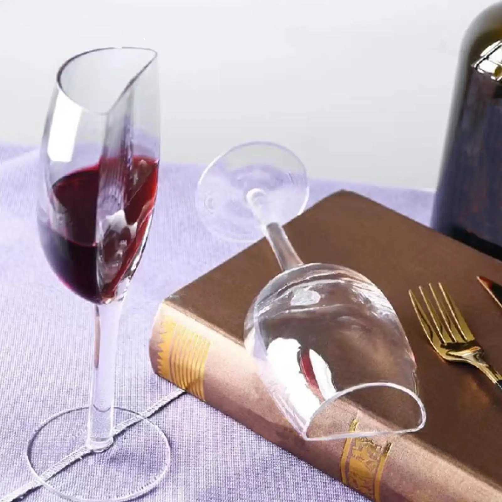 2pcs Semicircular Red Wine Cups 140ml Creative Crystal Glass Portable Clear Half Wine Glass fun European Creative Crystal Glass C251126