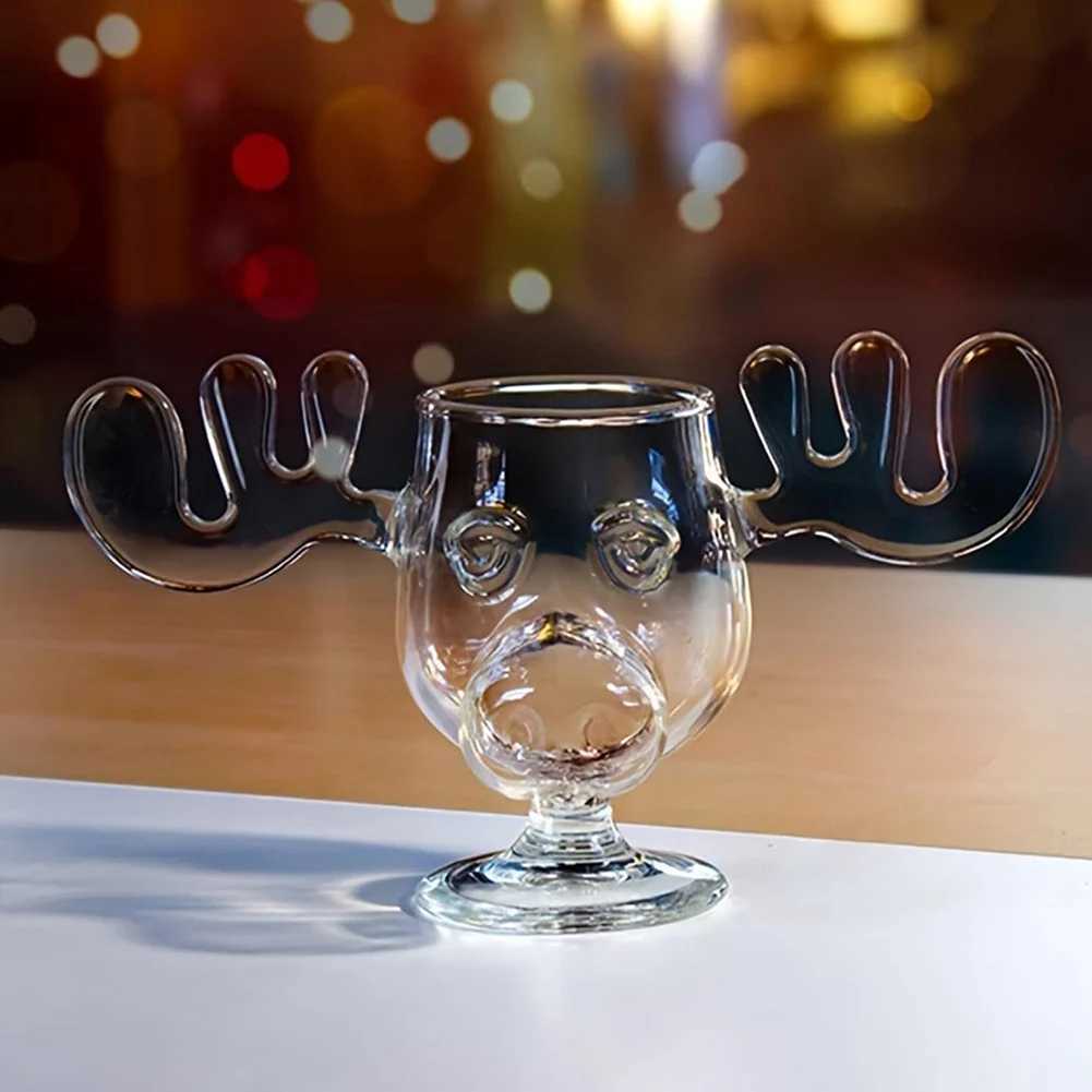 240ml 8oz Elk Wine Glass Cocktail Juice Cup Reindeer Mug Wine Beer Water Milk Whiskey Glasses Drinkware Shot Cups Christmas Gift C251126
