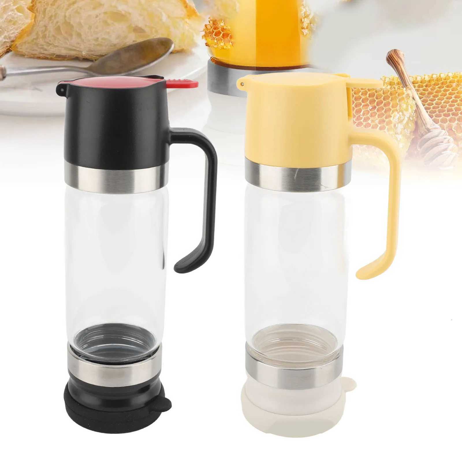 Honey Dispenser 350ml Clear Glass Syrup Dispenser with Handle Prevent Dripping Honey Container for Coffee Shops Restaurants Home Y251126