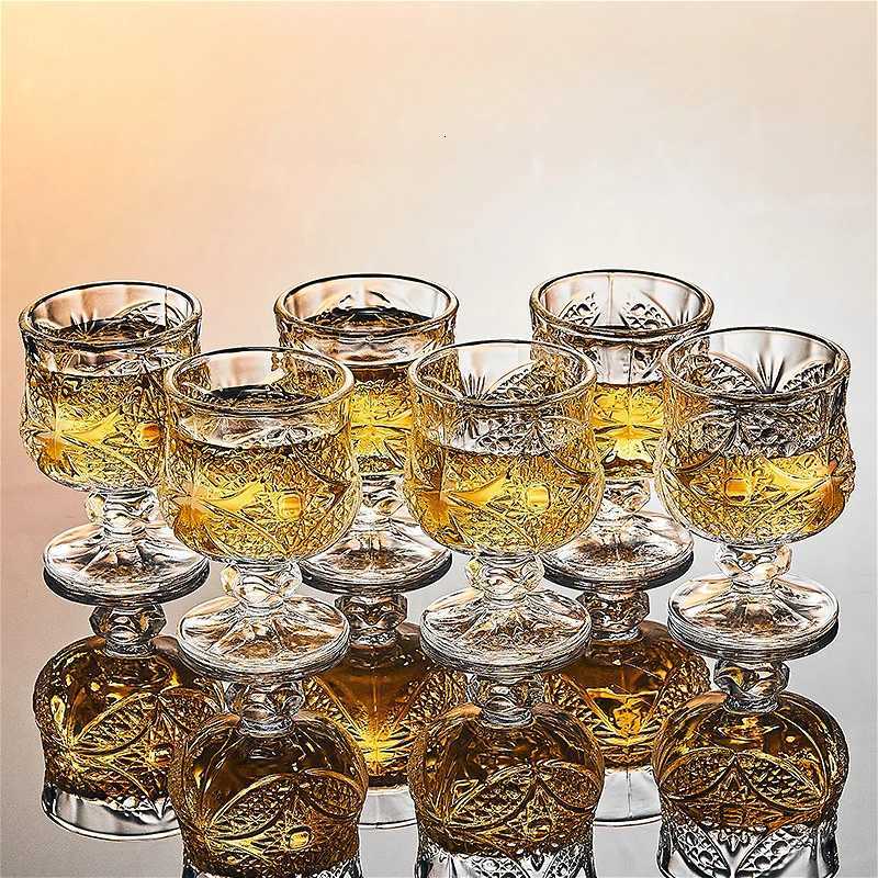 50ml Exquisite Cocktail Glass Vintage Carved Small Wine Glass Party Transparent Sweet Wine Glass Spirits Cup High End Drinkware C251126