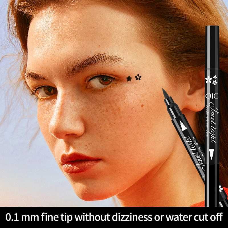 QIC Star Moon Heart Seal Eye Liner Set Makeup Eyeliner Stamp Double-Headed Waterproof Template Make Up Cosmetics Tool PenT251126