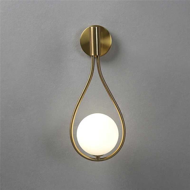 Nordic Simple Glass Ball Wall Lamps Modern Iron Water Drop Wall Lamp LED Decorative Lighting Fixtures of Living Room Bedroom G9 M251126