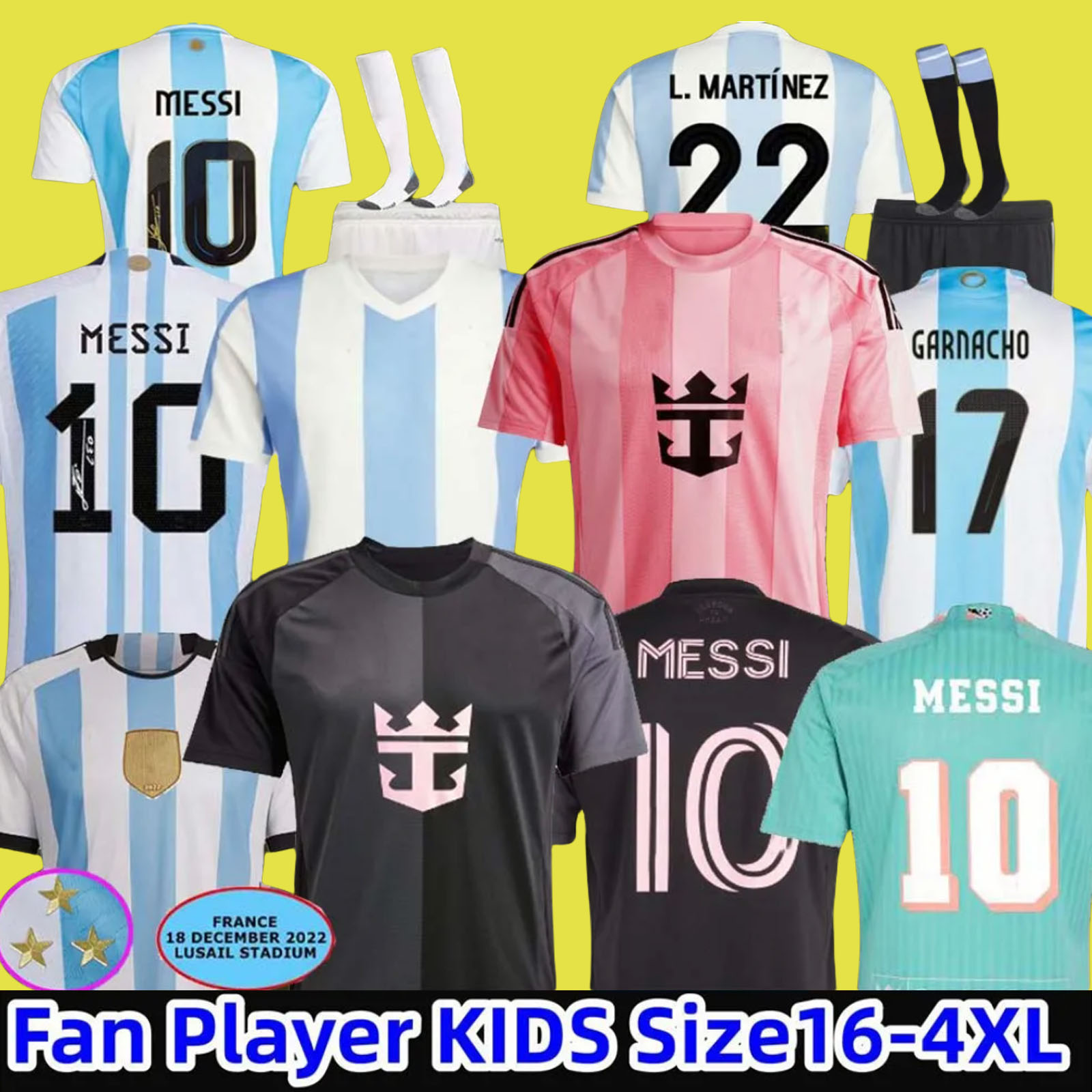 ArgentinaS 3 Star soccer Jerseys 25 26 Fans Player version MARADONA DI MARIA J. ALVAREZ Home FC Men Kids football shirt MESSIS SUAREZ Jersey InterS MiamiS Garnacho