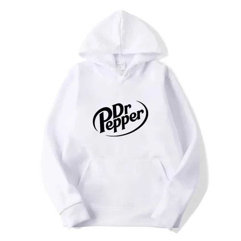 2025 Autumn Warm Dr Pepper Letter Printed Hoodies Street Men Fashion Fleece Sweatshirts Casual Unisex Pullover Tops Fashion Tre J251136