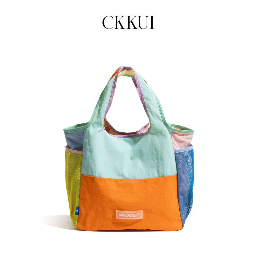 CKKUI Dopamine Tote Singapore Niche Design Canvas Bag Lightweight Foldable Eco friendly Handbag
