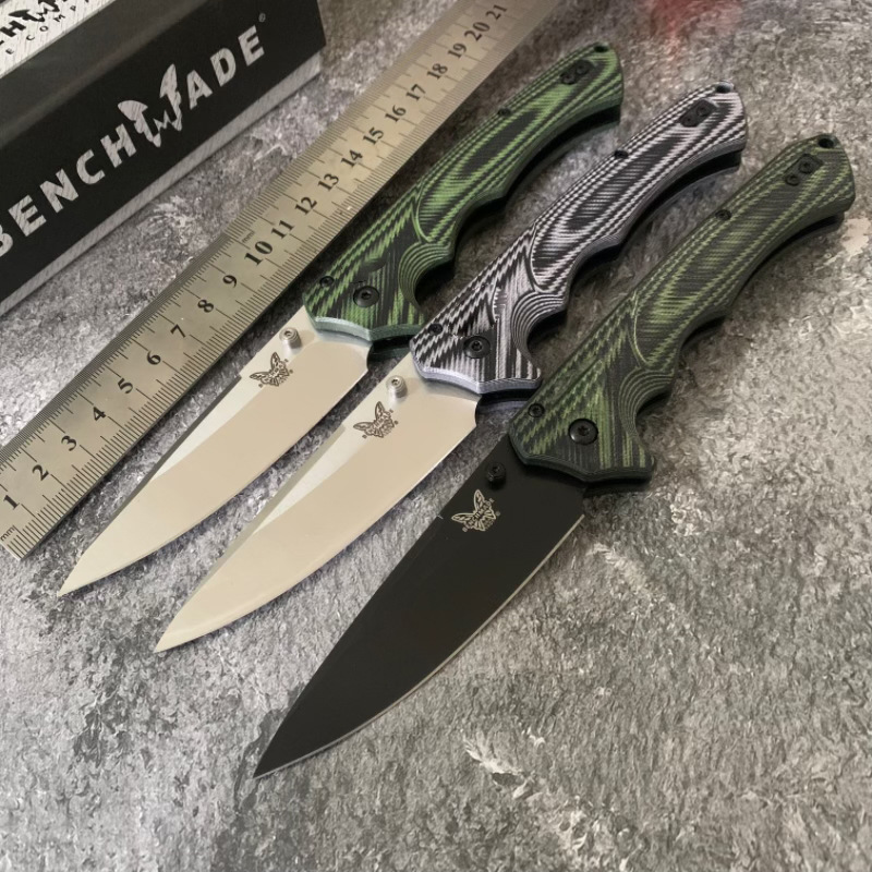 BM 615BK-1401 Two-color G10 Folding Knife D2 Blade Gobi Exploration Hunting Combat Manual Opening Multi-functional Knife