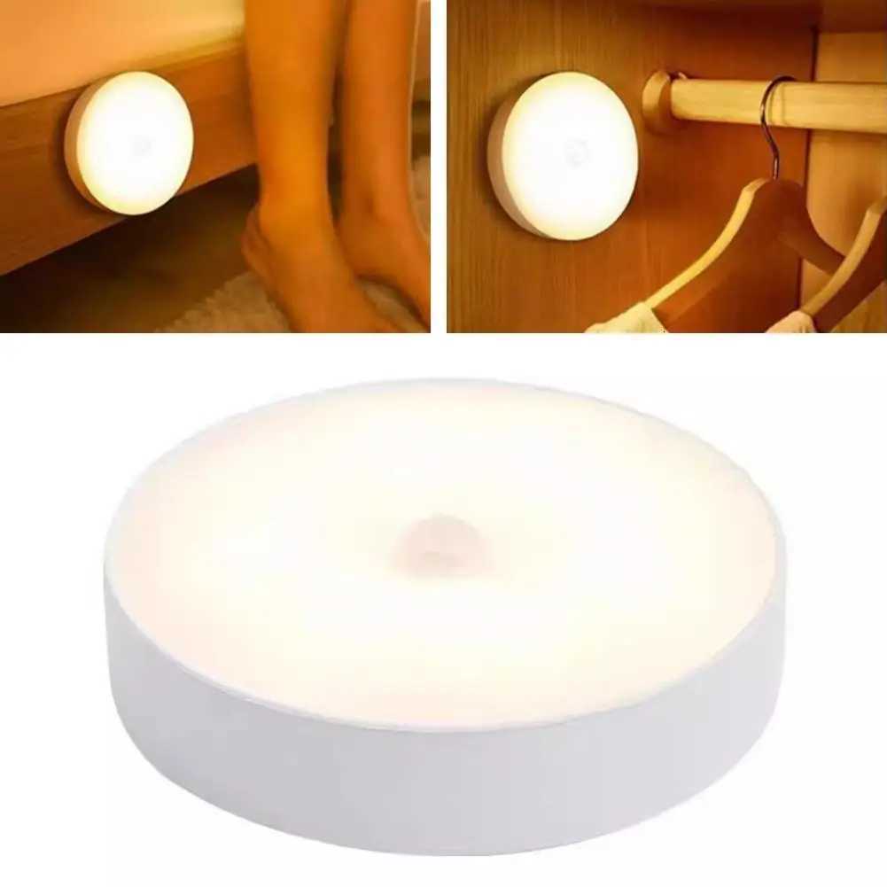 LED Night Light PIR Motion Sensor USB Rechargeable Night Lamp For Kitchen Cabinet Wardrobe Lamp Staircase Wireless Closet Light M251126