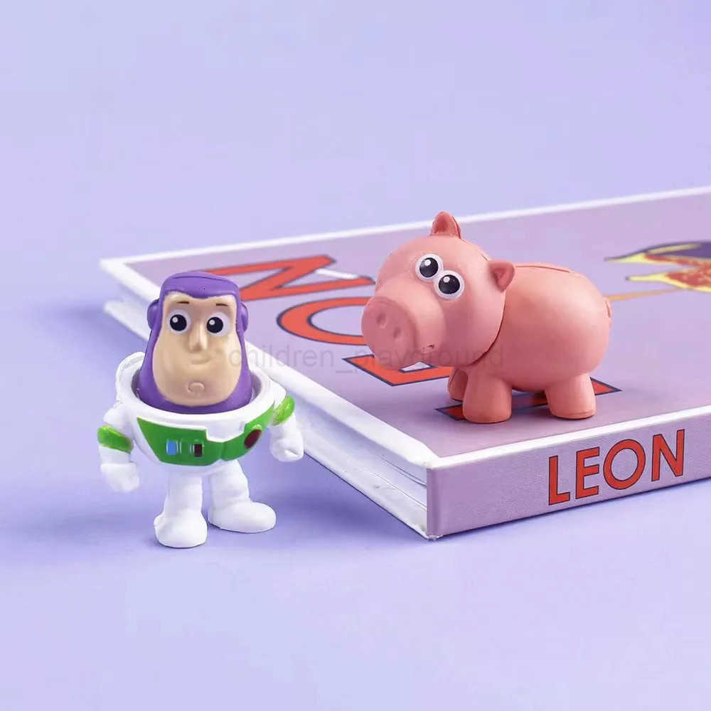 Disney Miniso Toy Story 4 Woody Buzz Lightyear Q Version Action Figures Mini Dolls Kids Toys Model for Birthday Children Gift H251126