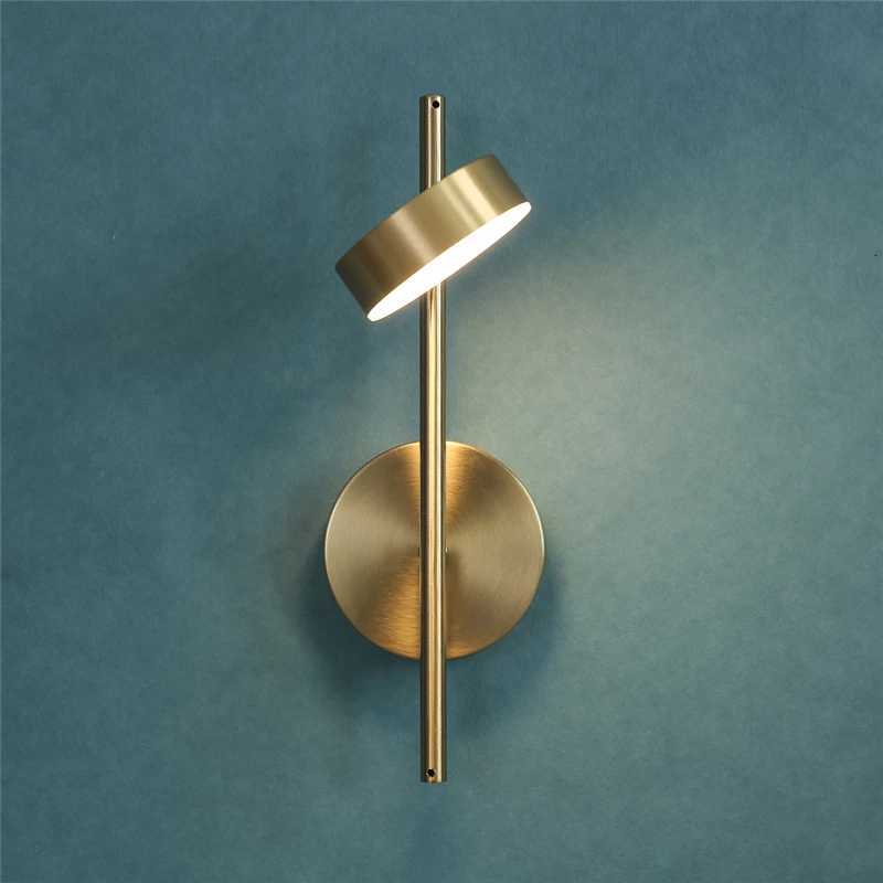 Nordic Simple Wall Lamp LED Rotation Adjustable Metal Wall Lights Bedroom Living Room Aisle Study Reading Gold Black Wall Lamps M251126