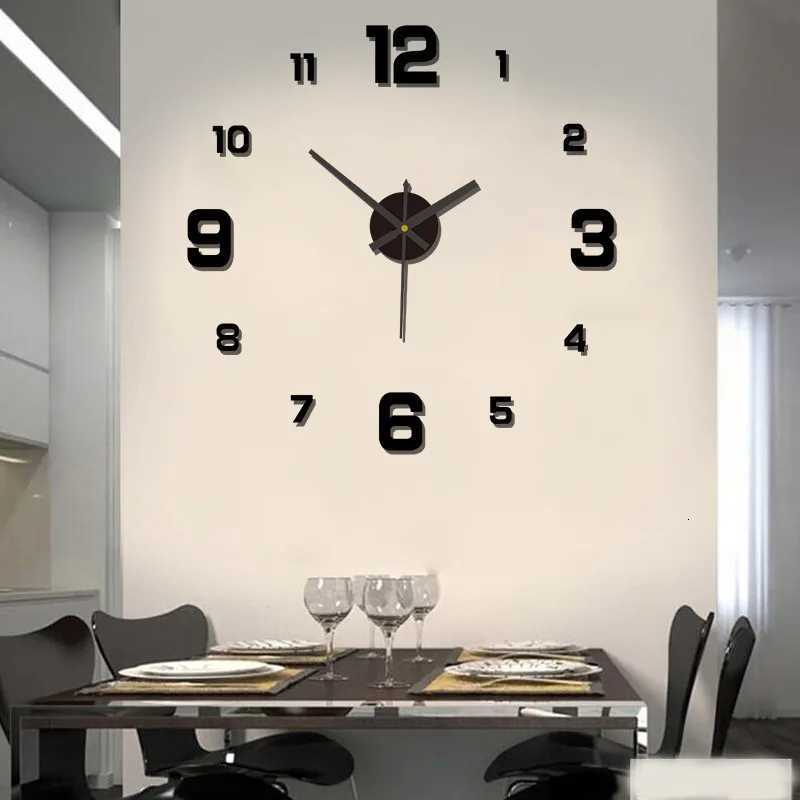 New 3D Acrylic Mirror Wall Clock Sticker for 40CM Fashion DIY Quartz Clocks Watch Home Decoration Living Room Stickers C251126