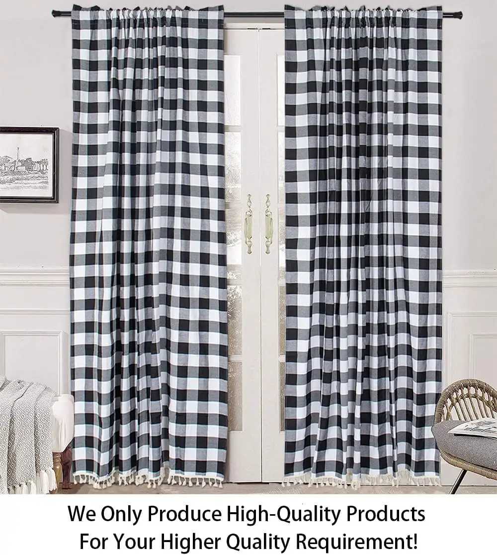 Christmas Christmas Plaid Curtain Red Black Buffalo Plaid CurtainFarmhouse Light Filtering Curtain for Living Room Bedroom Dining Room Y251126