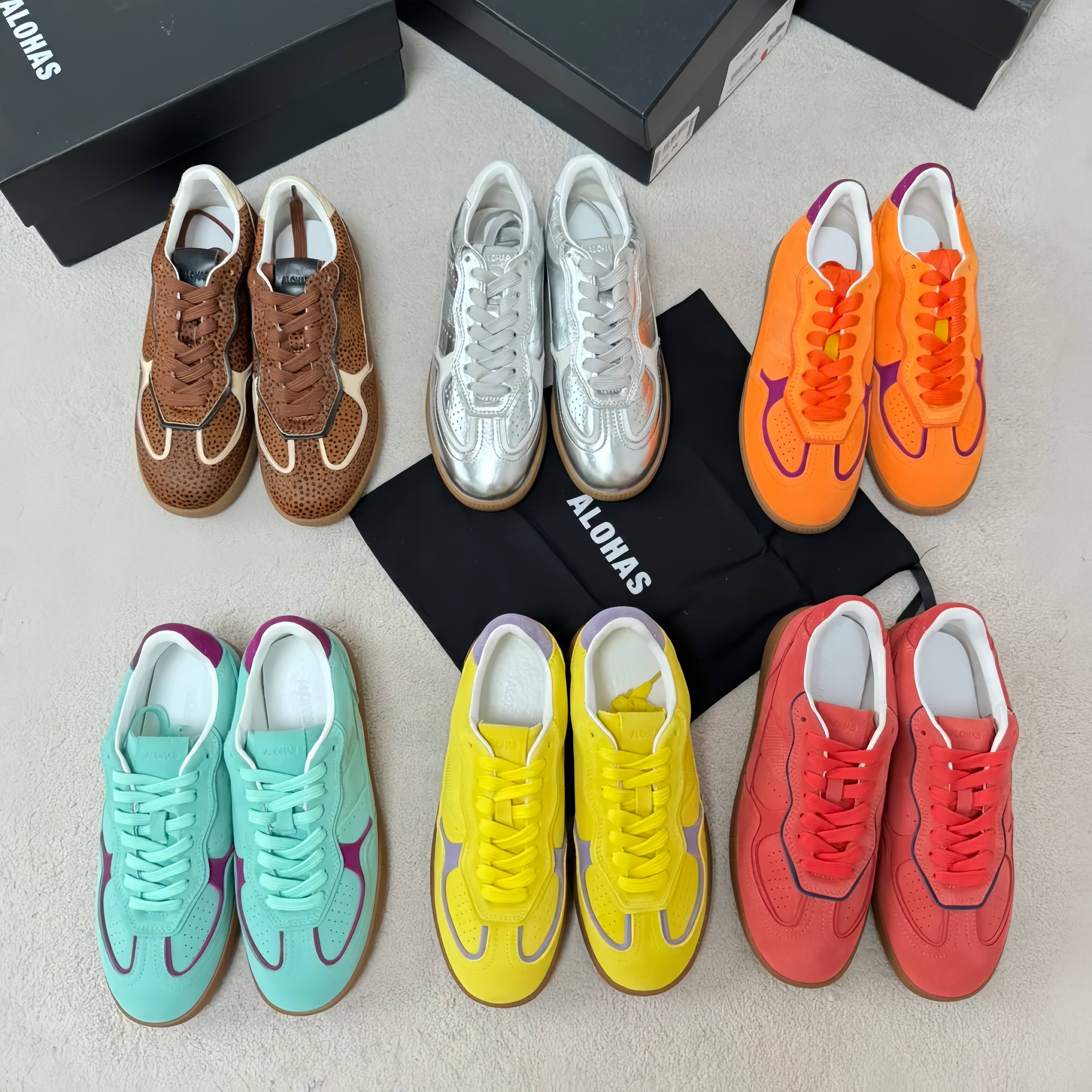 Aloha sneaker for Womens germany trainer Designer suede Leather Run Casual track Hlike loafers shoe Outdoor sport tennis walk gold sliver pink shoes