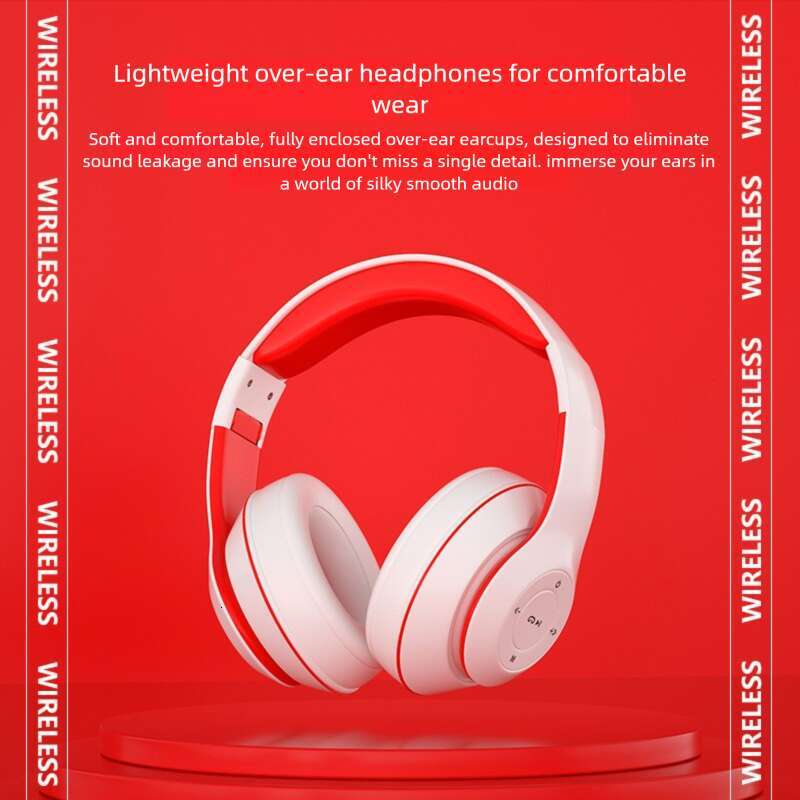 Famous Brand Cross Border Hot Selling College Style Head Mounted Wireless Bluetooth Headset Low Latency Gaming Call Online Class Heavy Bass Earphone