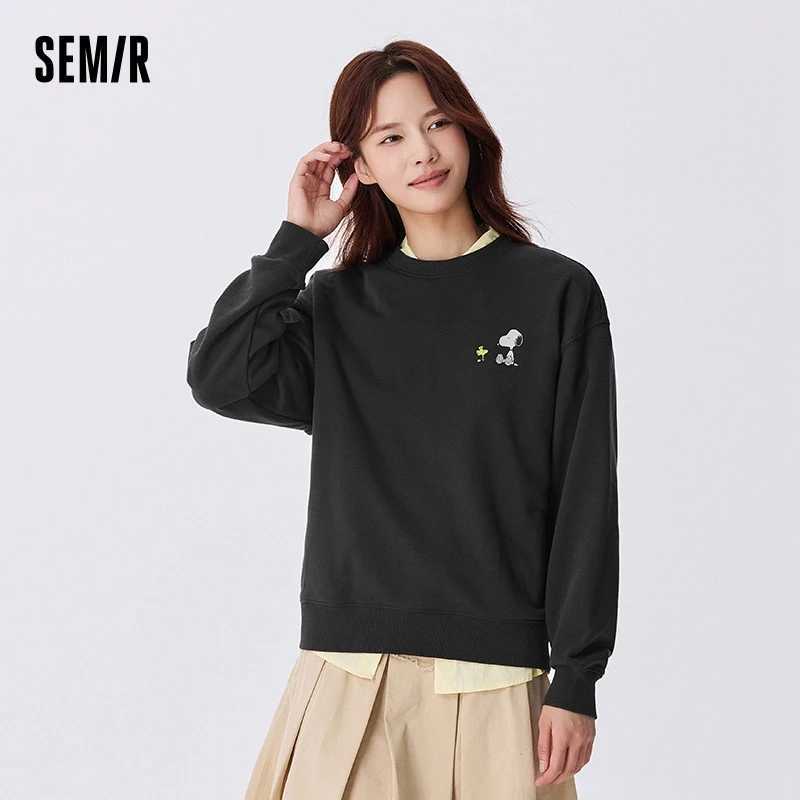 Semir Sweatshirt Women Loose 2024 Autumn New Fashion Pattern Top Trendy Sweatshirt J251136