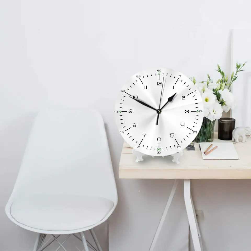 Minimst Bauhaus White Wall Clock Room Decoration Silent Round Clock for Bedroom Living Kitchen Home C251126