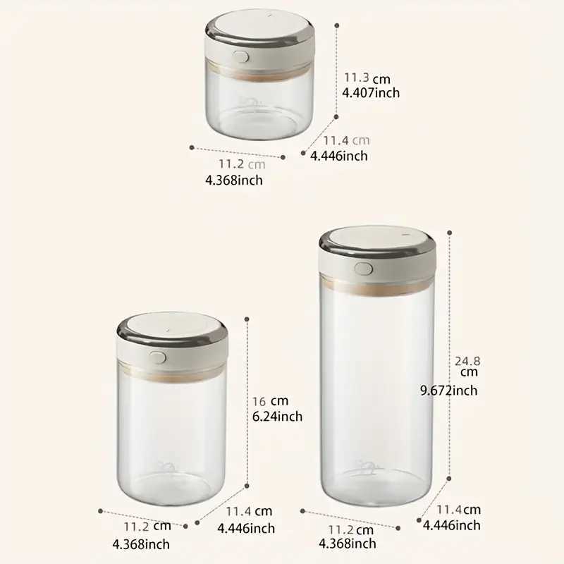 500/1100/1700 Coffee Beans Vacuum Sealed Tank Glass Food Storage Jars with CO2 Valve Household Moisture-proof Airtight Container Y251126