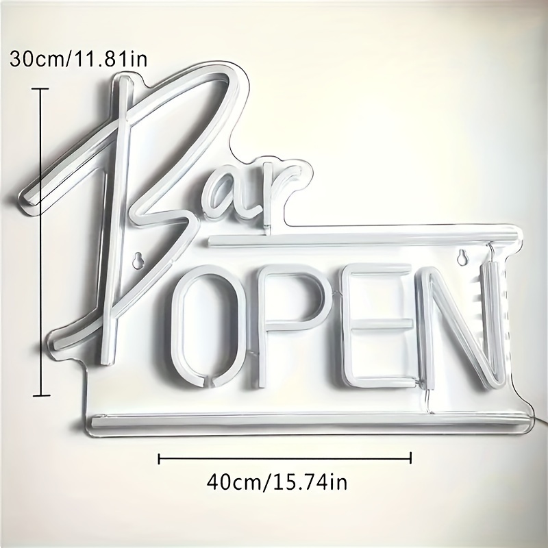 Open Door Neon Sign. Dimmable LED, bright and highly visible "We're Open" neon sign. Equipped with an on/off switch. Suitable for comme