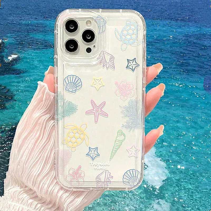 Soft Clear Phone Case for IPhone 17 16 15 14 13 12 11 15 16 Plus Pro Max 16e 17Air Ocean Life Theme Shockproof Cover C251126