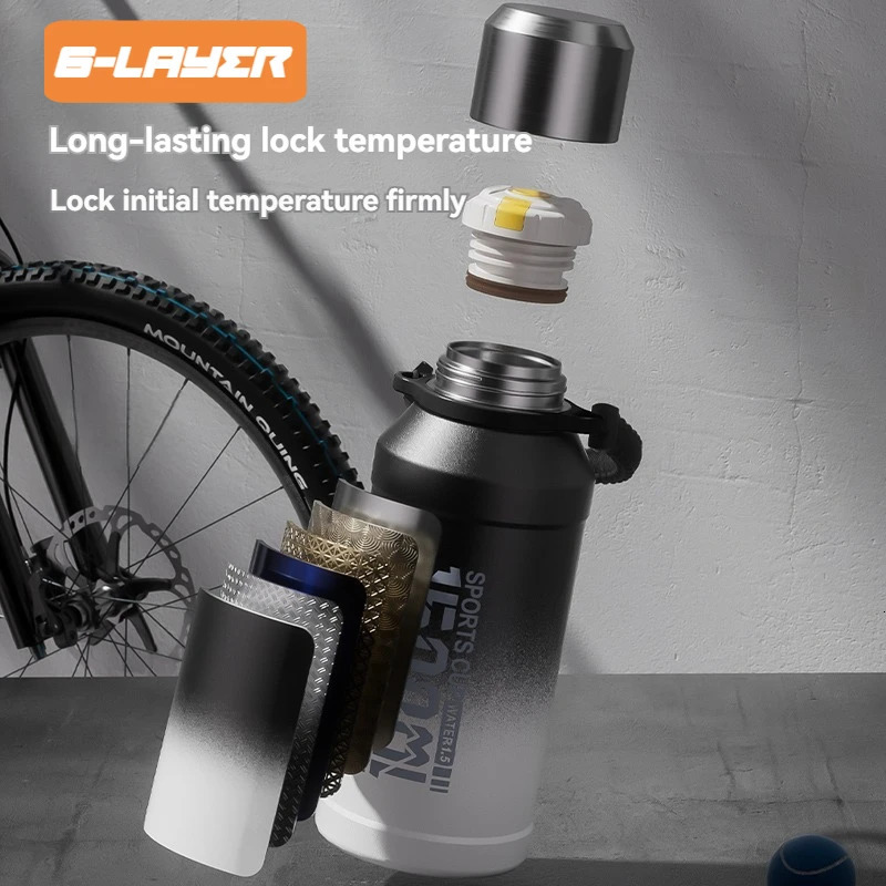 2L Thermos Insulated Water Vacuum Flasks Stainless Steel Thermal Bottle Cold coffee Tea Cup drinkware Gym mug 251114 W260226